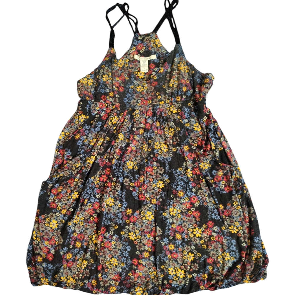 American Rag Smocked Black and Red Midi Sundress